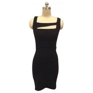 Helmut Lang Black Cutout Bodycon Dress Size S